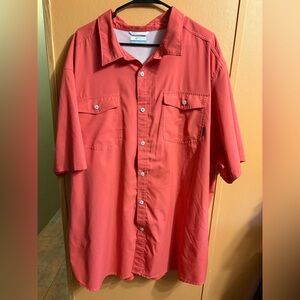 Columbia Coral Mesh Short Sleeve Shirt button up fishing shirt 3xlt tall big
